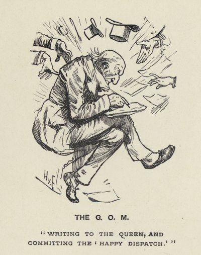 The Grand Old Man - GOM - W E Gladstone (石版画) 作者 哈里·弗尼斯（Harry Furniss）