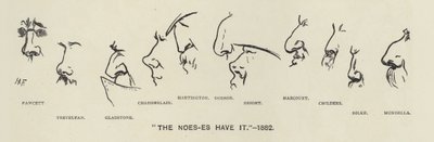 Noes-es（即政治家的鼻子）拥有它 - 1883 年（石版画） 作者 哈里·弗尼斯（Harry Furniss）