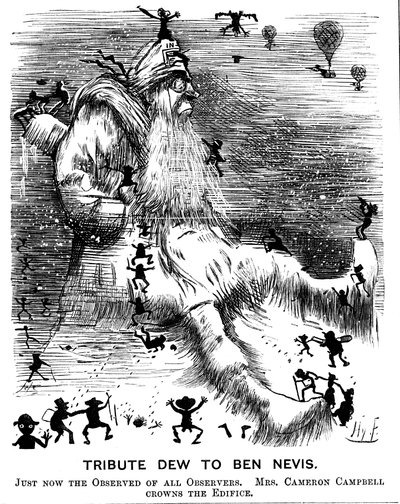 向本尼维斯山致敬的露珠，1883年 作者 哈里·弗尼斯（Harry Furniss）