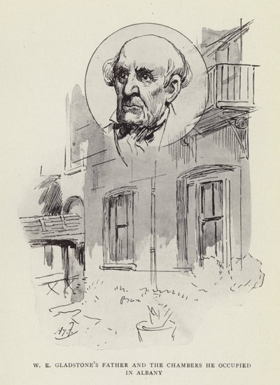 我们Gladstones的父亲和他在奥尔巴尼占据的房间 作者 哈里·弗尼斯（Harry Furniss）