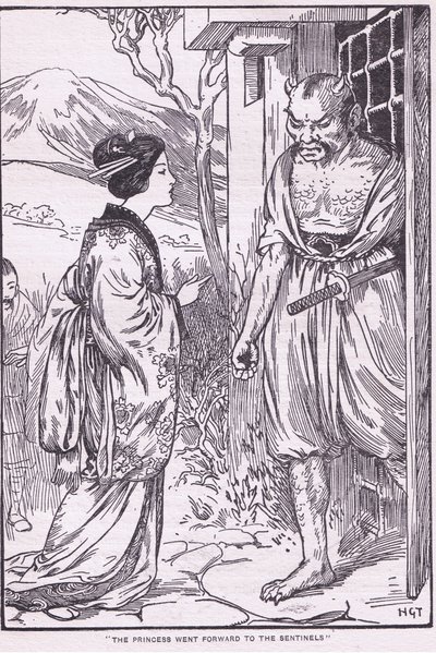 公主走向哨兵（石版画） 作者 哈里·乔治·西克
