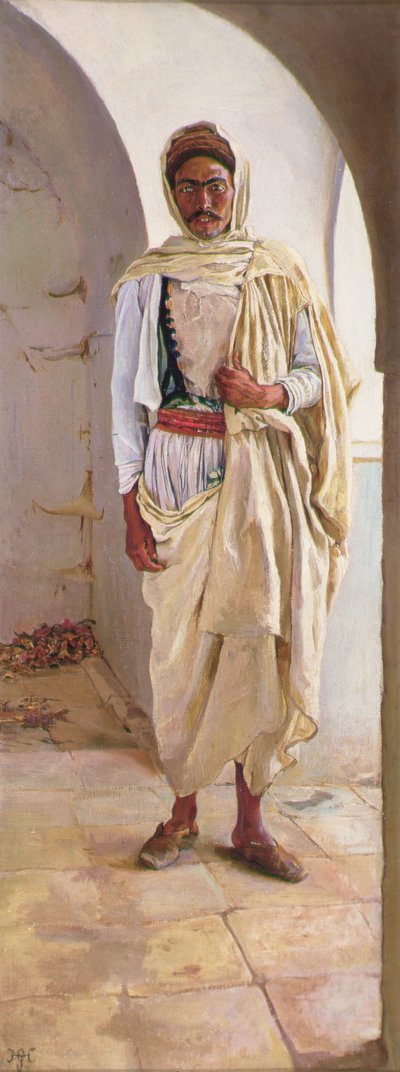 突尼斯南部的柏柏尔人，约1898年（布面油画 作者 哈里·汉密尔顿·约翰斯顿