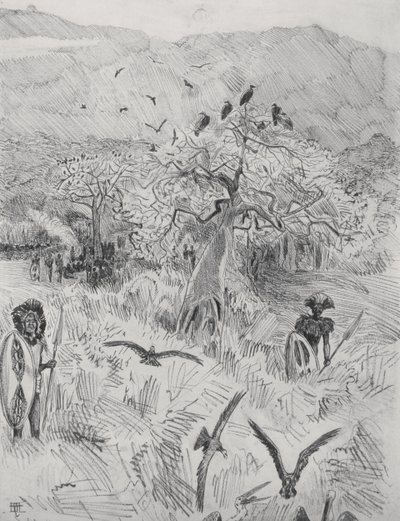Masai Camp，c.1884（笔在纸上） 作者 哈里·汉密尔顿·约翰斯顿