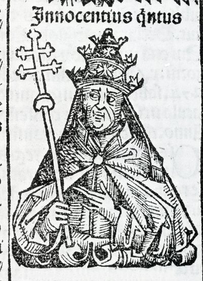 Portrait of the Pope of Innocent IV (1195 - 1254) in Liber chronicarum by Hartmann Schedel Nuremberg 1497 作者 哈特曼·谢德尔（Hartmann Schedel）