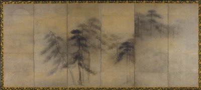 月光下的松树 作者 长谷川东白