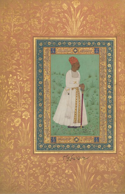 Jadun Rai Deccani的肖像，来自Shah Jahan专辑的对开本，正面：约1622年，背面：约1530-50年 作者 我的阿里哈拉维
