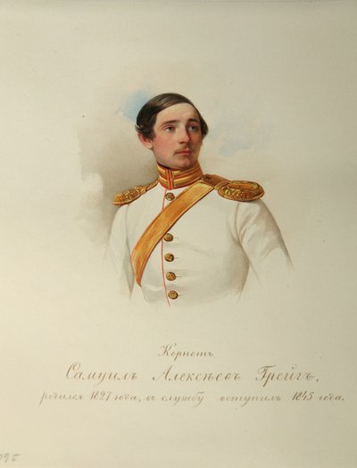 萨穆伊·阿列克谢耶维奇·格雷格（Samuil Alexeyevich Greig）的肖像18271887，来自皇家骑兵卫队，1846-1849年 作者 孝