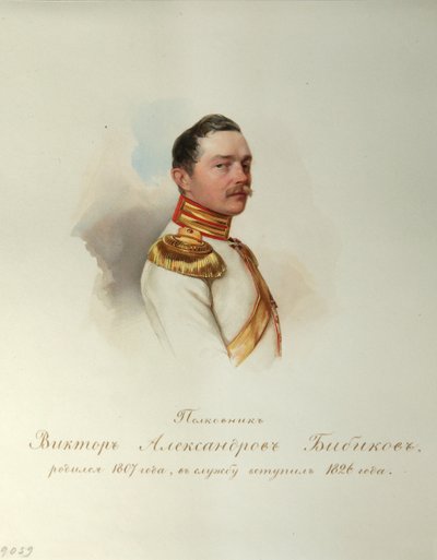 维克多·亚历山德罗维奇·比比科夫（Viktor Alexandrovich Bibikov）的肖像1807-1883年，摄于1846-1849年的皇家骑兵卫队专辑 作者 Hau