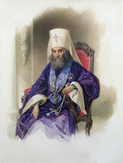 莫斯科大都会Filaret的肖像》，1782-1867，1854年。 作者 孝