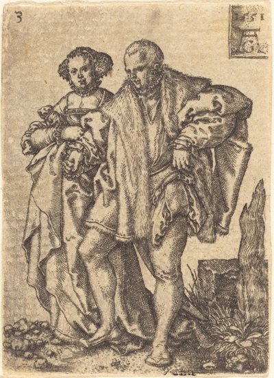 跳舞的情侣，1551年。 作者 海因里希·阿尔德勒弗（Heinrich Aldegrever）