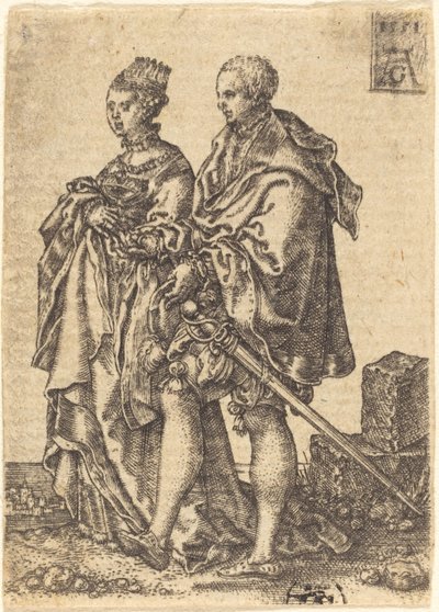 跳舞的情侣，1551年。 作者 海因里希·阿尔德勒弗（Heinrich Aldegrever）