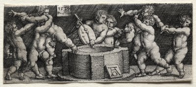 井边的八个裸体儿童 作者 海因里希·阿尔德勒弗（Heinrich Aldegrever）