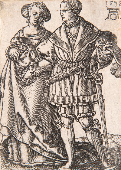 来自《小婚礼舞者》系列，1538年。 作者 海因里希·阿尔德勒弗（Heinrich Aldegrever）