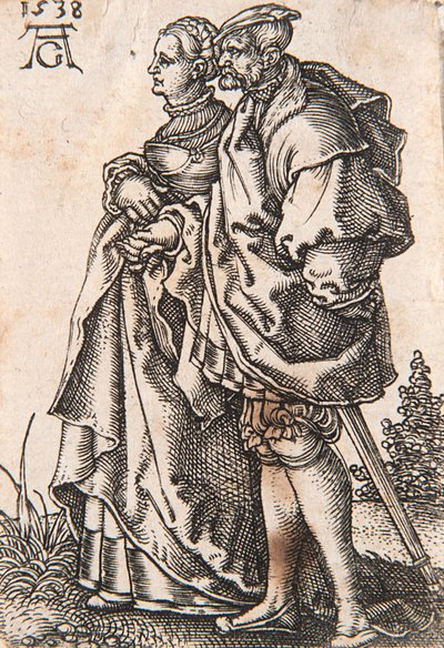来自《小婚礼舞者》系列，1538年。 作者 海因里希·阿尔德勒弗（Heinrich Aldegrever）