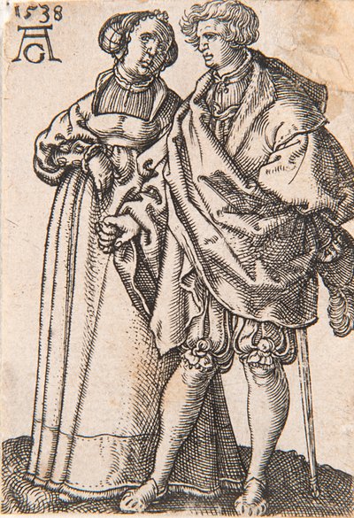 来自《小婚礼舞者》系列，1538年。 作者 海因里希·阿尔德勒弗（Heinrich Aldegrever）