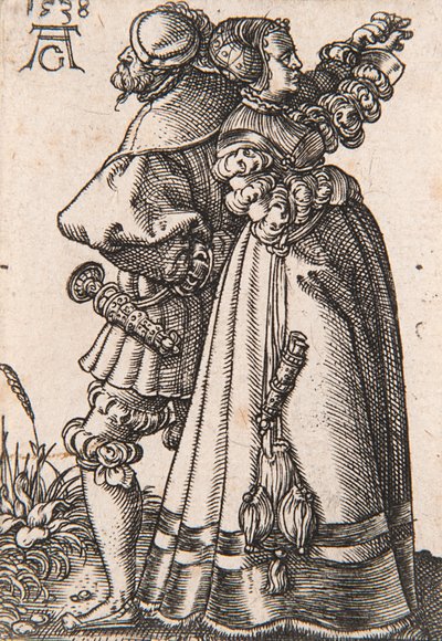 来自《小婚礼舞者》系列，1538年。 作者 海因里希·阿尔德勒弗（Heinrich Aldegrever）