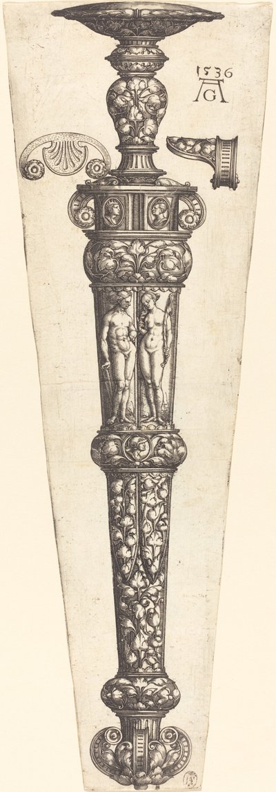 带有裸体情侣的大型匕首鞘，1536年。 作者 海因里希·阿尔德勒弗（Heinrich Aldegrever）