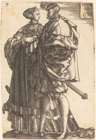大型婚礼舞者，1538年。 作者 海因里希·阿尔德勒弗（Heinrich Aldegrever）