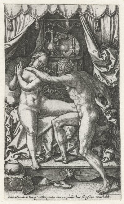 Lucretia en Sextus Tarquinius 作者 海因里希·阿尔德勒弗（Heinrich Aldegrever）