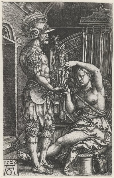 美狄亚给伊阿宋画像 作者 海因里希·阿尔德勒弗（Heinrich Aldegrever）