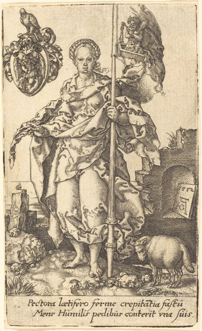 谦虚，1552年。 作者 海因里希·阿尔德勒弗（Heinrich Aldegrever）