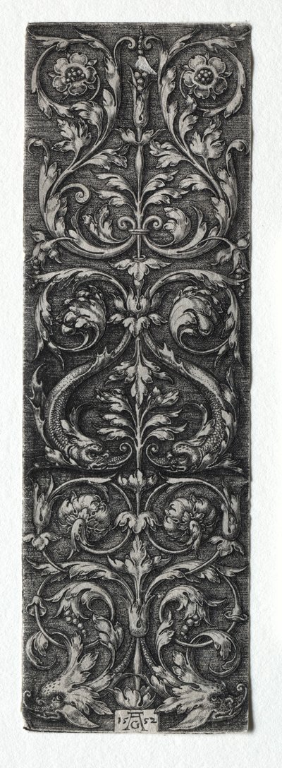 鱼的装饰设计，1552年。 作者 海因里希·阿尔德勒弗（Heinrich Aldegrever）