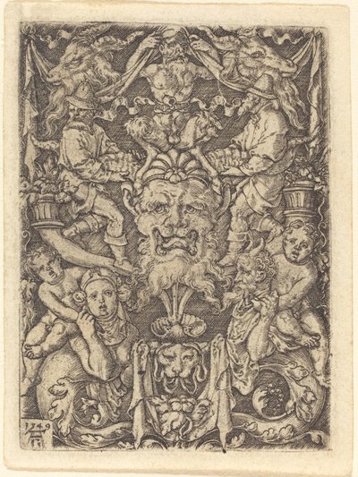 带面具的装饰品，1549年。 作者 海因里希·阿尔德勒弗（Heinrich Aldegrever）