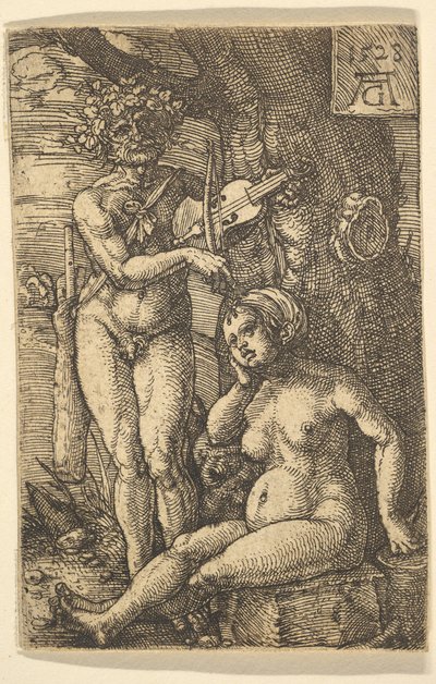 奥菲斯和欧律狄刻》，1528年。 作者 海因里希·阿尔德勒弗（Heinrich Aldegrever）