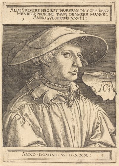 自画像》，1530年。 作者 海因里希·阿尔德勒弗（Heinrich Aldegrever）