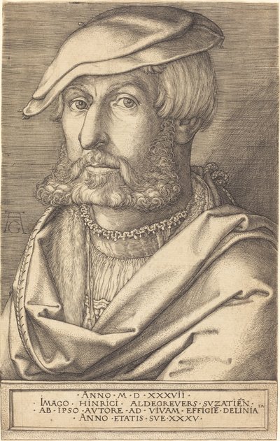 自画像》，1537年。 作者 海因里希·阿尔德勒弗（Heinrich Aldegrever）