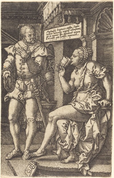 索福尼斯巴，1553年。 作者 海因里希·阿尔德勒弗（Heinrich Aldegrever）