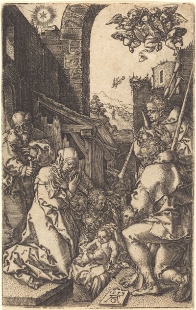 耶稣诞生》，1553年。 作者 海因里希·阿尔德勒弗（Heinrich Aldegrever）