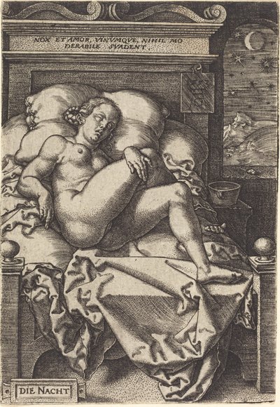 夜晚，1553年。 作者 海因里希·阿尔德勒弗（Heinrich Aldegrever）