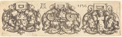 三个并排的腰带扣，1536年。 作者 海因里希·阿尔德勒弗（Heinrich Aldegrever）
