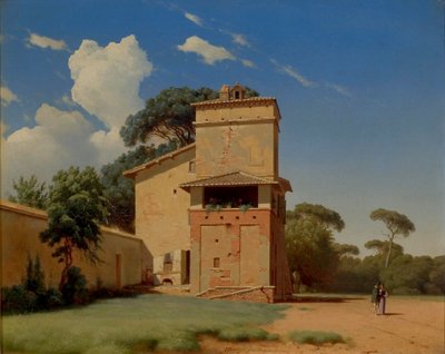 丹麦语：Casa del Portinaio i Villa Borgheses 有。博尔盖塞别墅花园中的波尔蒂奈奥之家。 作者 海因里希·邦岑（Heinrich Buntzen）