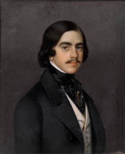 米哈伊尔-亚历山德罗维奇-巴库宁1814-1876年的肖像，1841年。 作者 海因里希·费迪南德·格吕内瓦尔德