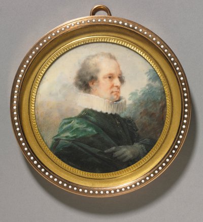 一个人的画象有一个白色出王牌的，c。 1790年。 作者 海因里希·弗里德里希·菲格