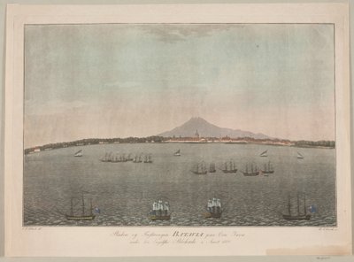 1800 年英国封锁期间爪哇岛上的巴达维亚城和要塞 作者 海因里希·格罗施