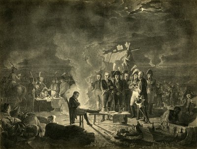 1809年7月5日至6日夜间，拿破仑在瓦格拉姆战场上的宿营地，1921年。 作者 海因里希·古腾堡