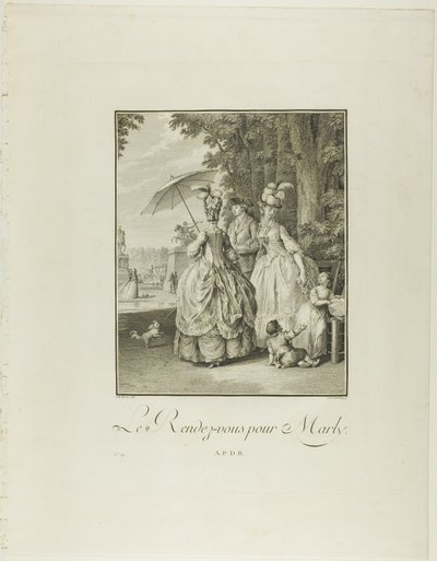 马利之约》，选自《十九世纪末物质与道德服饰纪念碑》（Monument du Costume Physique et Moral de la fin du Dix-huitième siècle 作者 海因里希·古腾堡