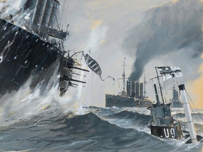 潜艇和军舰：HMS Aboukir、Hogue和Cressy的旅程，1914年。 作者 海因里希·豪瑟