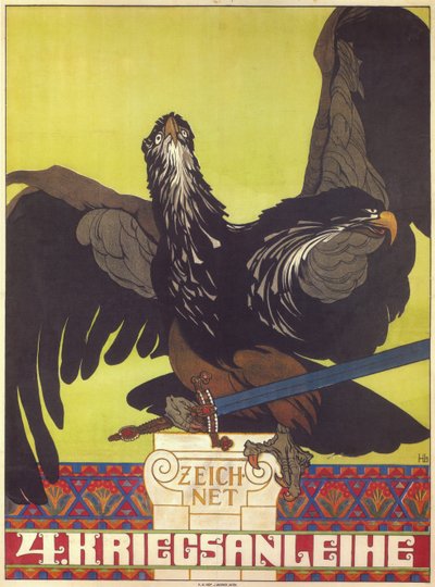 订阅第四次战争贷款 - Lefler, Heinrich (1863-1919) - 1916 - 彩色石版画 - 私人收藏 作者 海因里希·莱夫勒（Heinrich Lefler）
