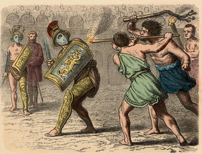 古罗马：A弱的角斗士，参加战斗，1866年 作者 海因里希·勒特曼