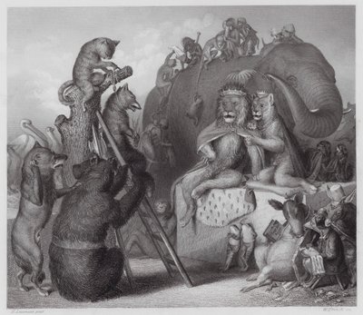 狐狸雷纳德雷纳德在刑场（雕刻） 作者 海因里希·勒特曼