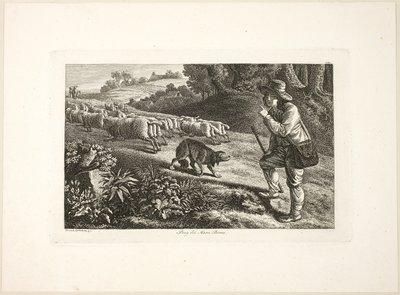阿卡迪亚牧童和他的羊群 作者 海因里希·莱因霍尔德（Heinrich Reinhold）