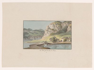 Lac de Joux 附近的 Le Pont 景观 Au Pont prés du Lac de Joux（物体上的标题） 瑞士风光（系列标题） Collection de quelques vues dessinées en Suisse d