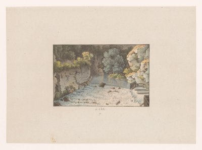 奥尔布瀑布的景色 à Orbe（物体上的标题） 瑞士风光（系列标题） Collection de quelques vues dessinées en Suisse d