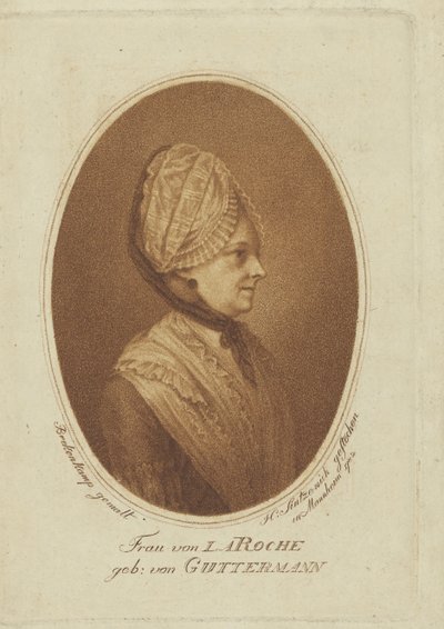 拉罗什（La Roche）的索菲（Sophie of La Roche），内特·古特曼·冯·古特斯霍芬1730-1807，1782年。 作者 海因里希·辛岑尼奇（Heinrich Sintzenich）