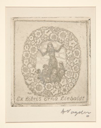 书签：Ex Libris Erna Liebaldt 作者 海因里希·沃格勒