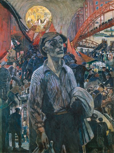 汉堡船厂的工人 汉堡同志，1928年。 作者 海因里希·沃格勒